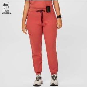 Figs High Waisted Zamora scrub pants in Clay